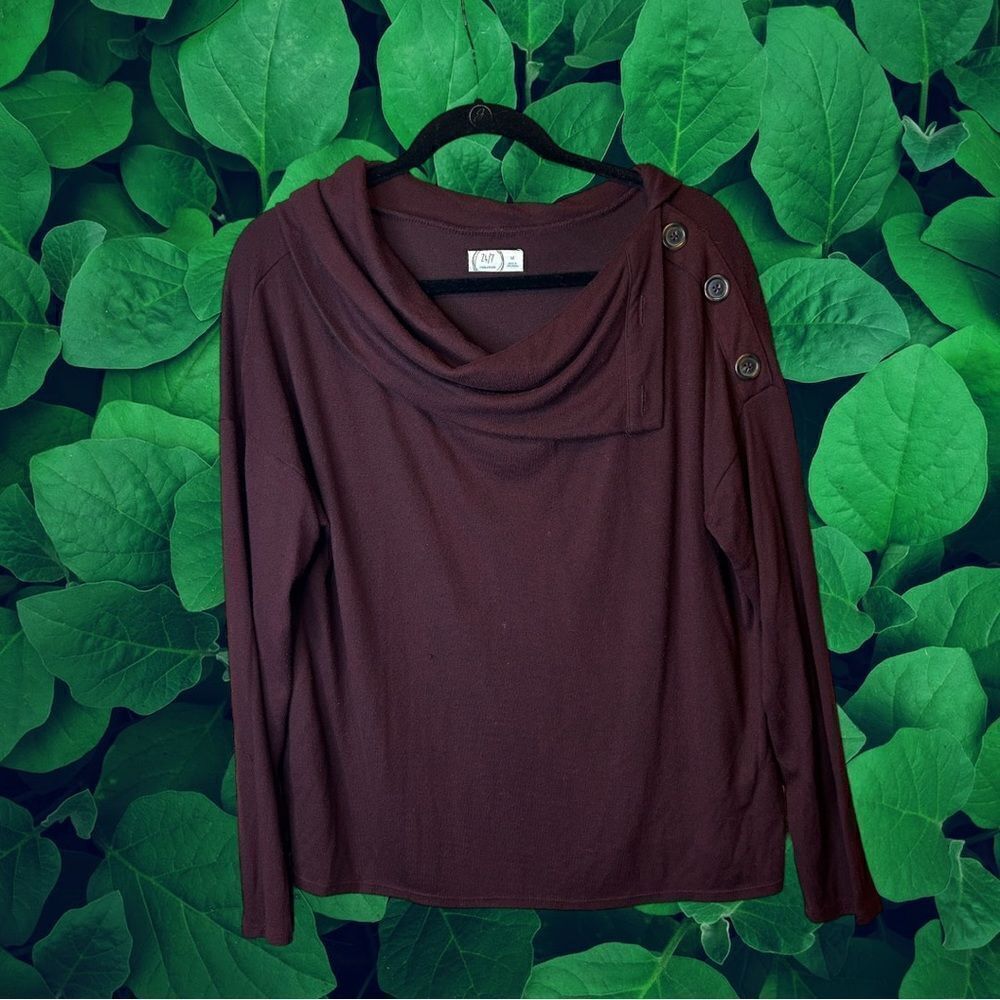 5 for $25🔥Medium 24/7 Maurices Maroon Long Sleeve Sweater Blouse